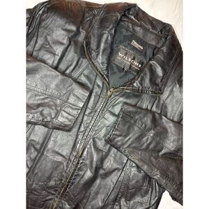 Wilson's Leather Jacket‎ Womens Medium Black Thinsulate Lined Pockets No Belt